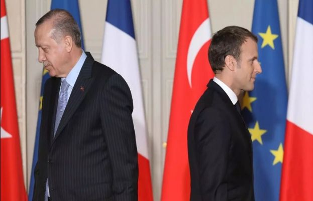 Tayyib Erdogan and  Emmanuel Macron