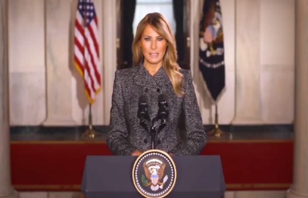 Melania Trump urges Americans to be energetic, yet stay peaceful