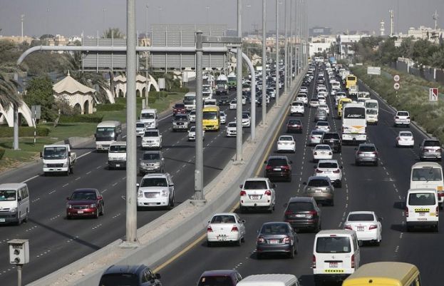 A busy road of UAE