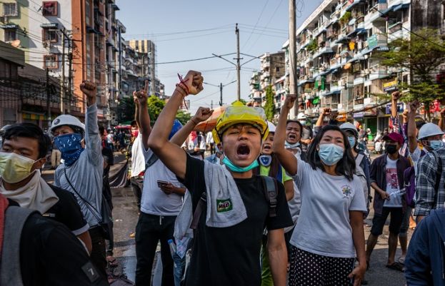 Anti-coup protests, 2 killed  in by police firing in Myanmar 