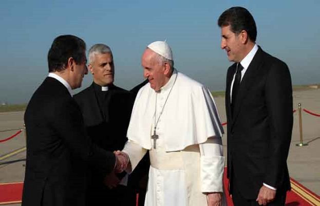Pope Francis arrives in Iraq's Mosul