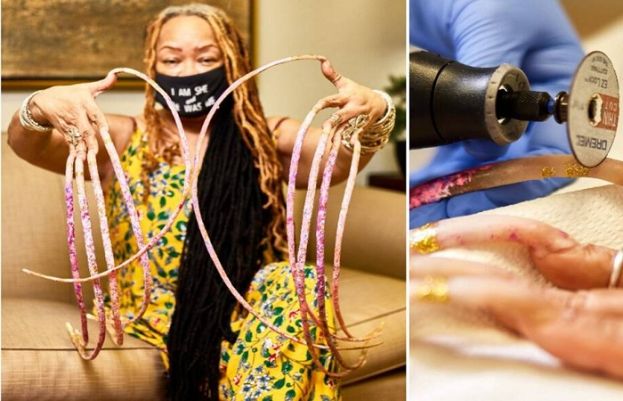 دنیا کے سب سے بڑے ناخن رکھنے والی خاتون نے اپنے ناخن کٹوا دئیے، تفصیلات جانئیے 