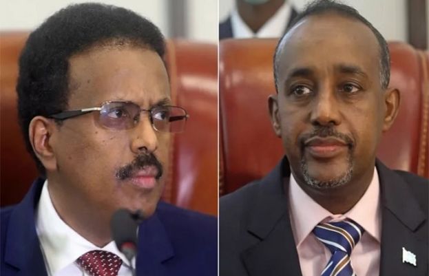 صومالیہ کے صدر محمد عبداللہ محمد اور وزیر اعظم محمد حسین روبل