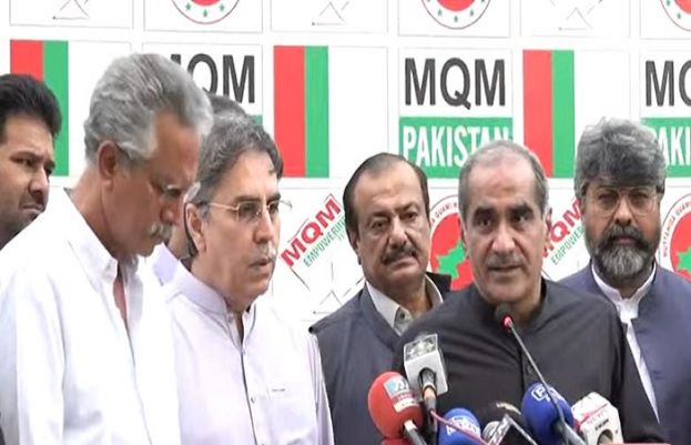 وفاقی وزیر خواجہ سعد رفیق کی  ایم کیو ایم پاکستان کے مرکز بہادرآباد میں میڈیا ٹاک