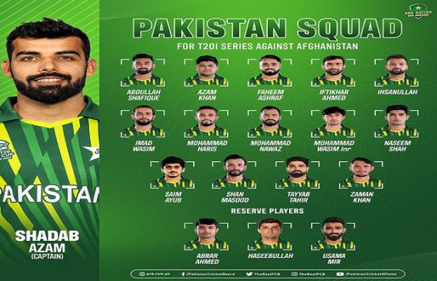 پاک افغان ٹی ٹوئنٹی سیریز کیلئے قومی اسکواڈ