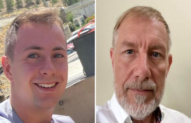 'Danger tourist' Miles Routledge (L) and Kevin Cornwell (R)