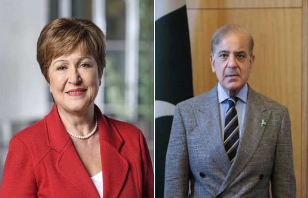 IMF Managing Director Kristalina Georgieva and Prime Minister Shehbaz Sharif