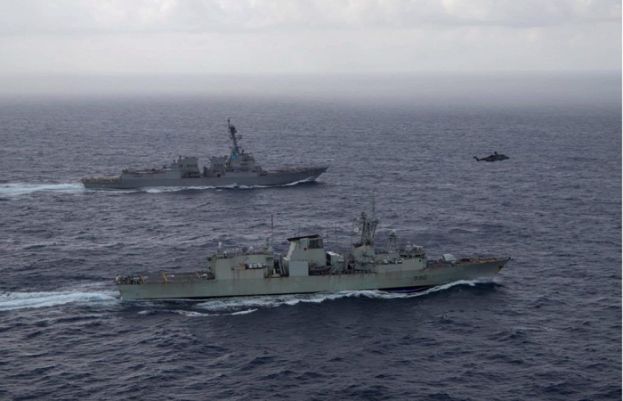 آبنائے تائیوان میں چینی اورامریکی جنگی بحری جہاز آمنے سامنے آگئے